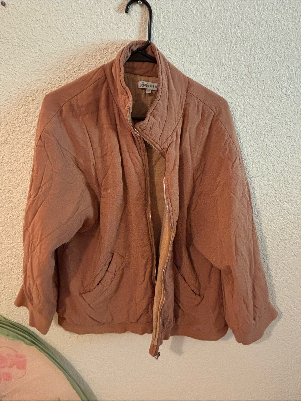 Avenue Quilted Rust Brown Zip-Front Jacket